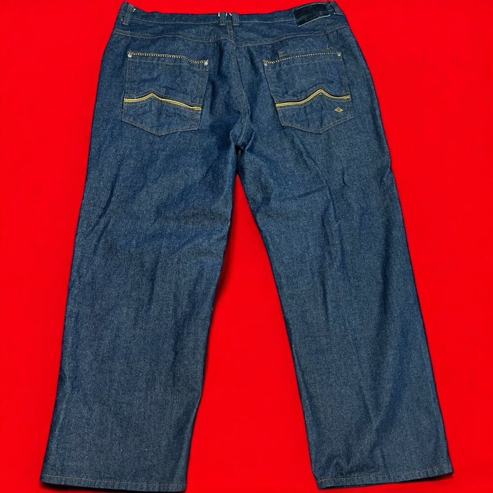 Enyce Baggy Y2K Jeans Mens Size 46 Yellow/Gold Design Rapper